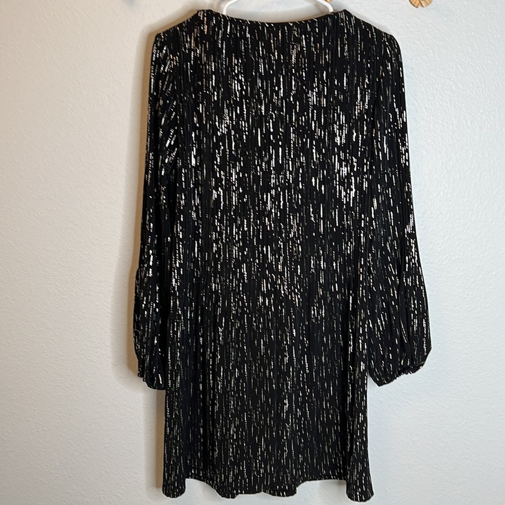 MAJE Rocketa Short Pleated Dress In Lurex Print - Picture 10 of 10
